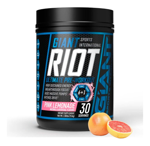 Pre Entreno Riot Ultimate / 6 En 1 / 914g 30srv Giant Sports