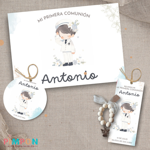 Kit Imprimible Comunion Bautismo Confirmacion - Mod. 6