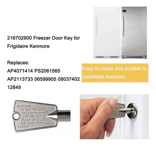 Wd Llave De Puerta De Congelador For 216702900 Ap4, 2