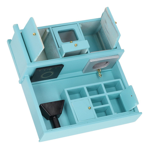 Juego De Juguetes De Cocina 1:12 Mueble De Madera En Miniatu