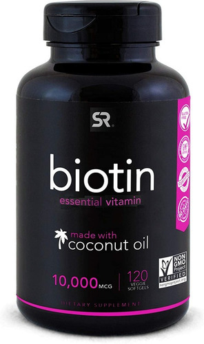 Biotina Sports Research 10,000 Mcg 120 Softgels