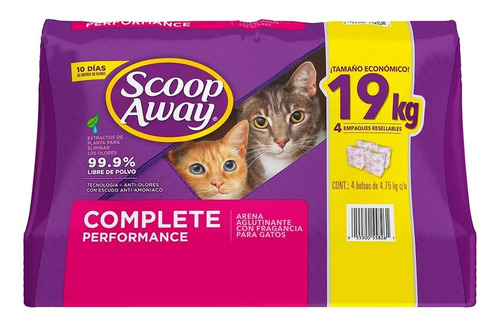 Imagen 2 de 5 de Arena Para Gato 19kg Quita Olores Scoop Away Nueva Formula