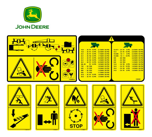 Stickers Advertencia Maquinarias John Deere