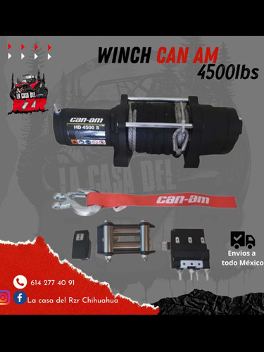 Winch Can Am 4500 Lbs Original Cuerda Sintética
