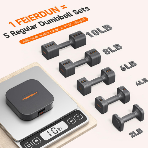 Set De Mancuernas Ajustables 2 En 1 0.9 1.8 2.7 3.6 4.5 Kg
