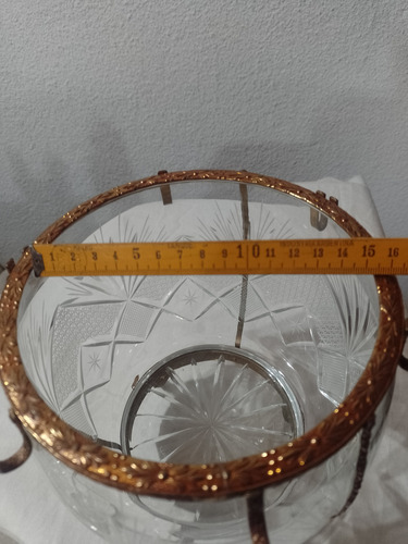 Ponchera Ensaladera De Cristal Con Bronce