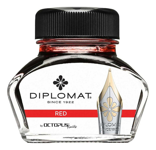 Botella De Tinta Lisa De Cristal Pulpo Diplomat D41001005, C