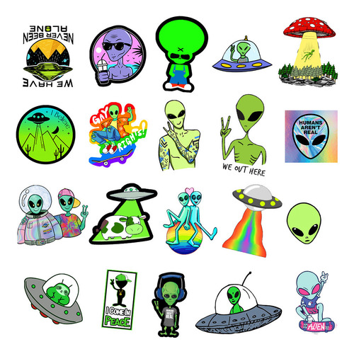 Adesivos Anime Alien Ufo De 30/10/50 Peças Sob Encomenda