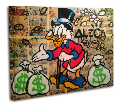 Cuadro Lienzo Canvas 60x80cm Alec Arte Pato Bolsas Dinero