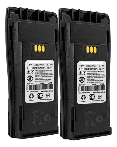 2 Baterías Rad Power Radios Motorola Dep450 Ep450 Nntn4497