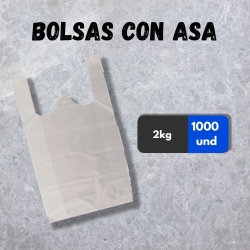 Bolsas De 2 Kg Con Asa Paquete De 1000 Unidades