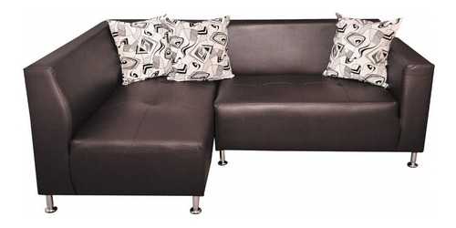 Imagen 2 de 2 de Sofa Modular En L Mita Izquierdo Ecocuero Cafe