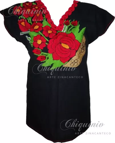 Personas mayores Hacer escarabajo Blusa Negra Con Flores Bordado | MercadoLibre 📦