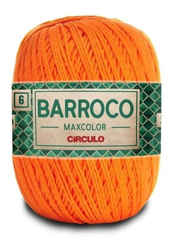 Barbante Barroco Maxcolor 6 Fios 200gr Linha Crochê Colorida Cor Laranja-4456