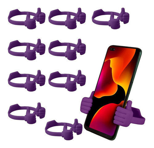 10 Pz Soporte Manitas Base Porta Celular Ok Like Mayoreo Color Morado