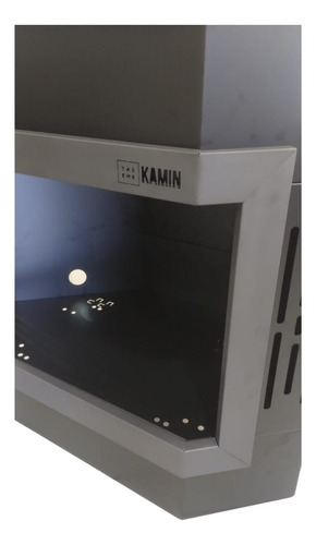 Hogar Metalico Kamin Esquineo Sin Leños Tapa De Cedro Color Negro