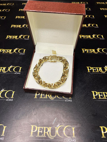 Pulseira Imperador 18 Gramas 8mm Ouro 18k Comprimento 19 Cm Cor Amarelo Diâmetro 0 Mm