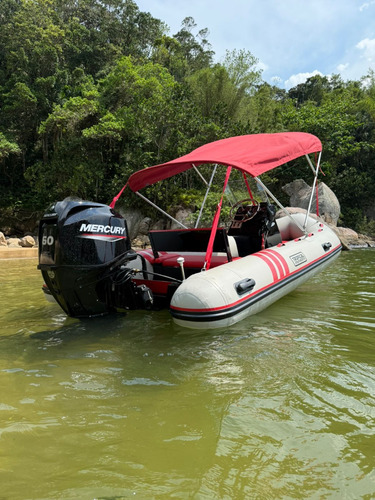 Bote Inflável 4,5m Com Motor De Popa Mercury 60hp Zero