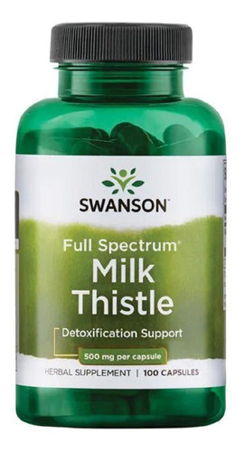 Milk Thistle Desintoxicação Fígado 500 Mg 100 Cáps - Swanson Sabor Sem Sabor