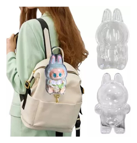 Funda Protectora Transparente De Plástico Portátil Labubu Do