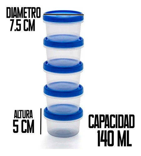 Ab Toper Micro Hermético Cubasa Plástico (pp) 140 Ml 5 Pzs