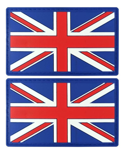 Parches Pvc Bandera De Reino Unido 8x5cm Con Velcro 2 Pzas
