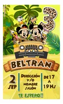 Comprar Invitación Digital Tarjeta Mickey Safari Para Whatsapp