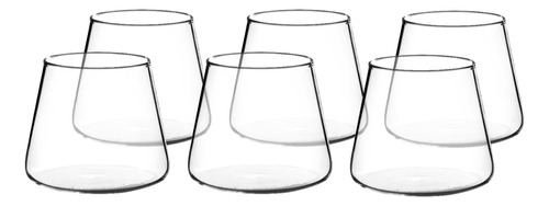 Set 6 Vasos De Vidrio Estilo Japonés 320 Ml Simplit