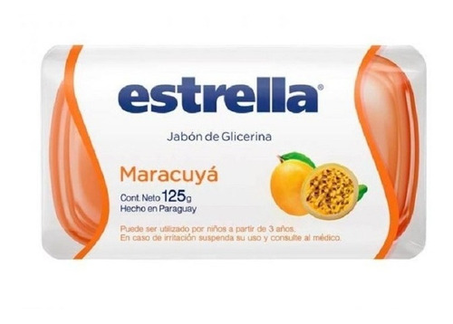 Jabon Tocador Estrella Glicerina Maracuya 125 Grs