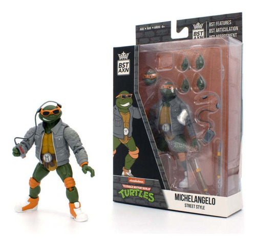 Figura Articulada Miguel Ángel Versión Street Gang-tmnt-bst