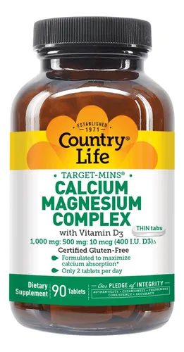 Calcio Magnesio Zinc Con Vitamina D 1000 Mg 500 Mg 25 Mg 180