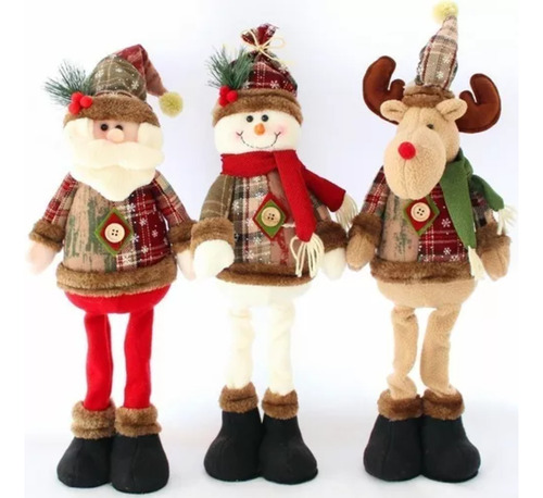 Conjunto De Tres Piezas De Muñeco De Nieve Y Reno Navideño