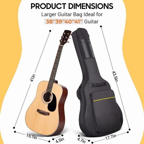 Funda De Guitarra De Tela Oxford Impermeable De 38-41 In