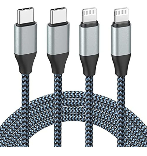 Cable Usb C A Lightning, 10 Pies, Paquete De 2, 20 W, Certif