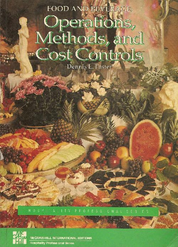 Libro Operations, Methods, And Cost Controls Food And Bevera