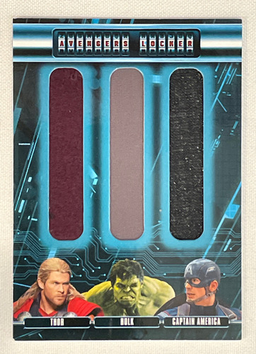 Avengers Locker Upper Deck Costume Card Thor Hulk Captain Am (Usado)