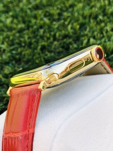 Reloj Apple Watch Serie 6 Chapado En Oro 24k 44mm Acero I...