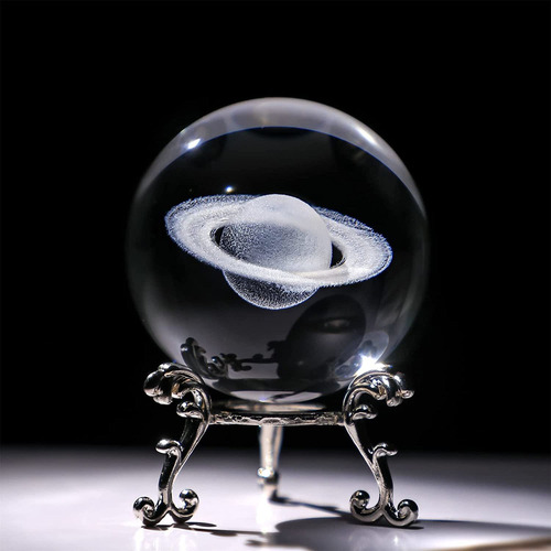 Z 60mm Bola De Cristal De Saturno Grabada Con Láser 3d