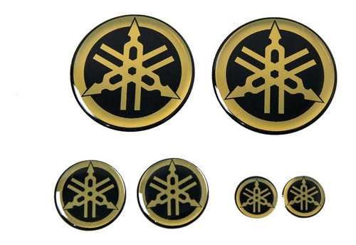 Emblema Adesivo Resinado Tanque Logo Yamaha Dourado
