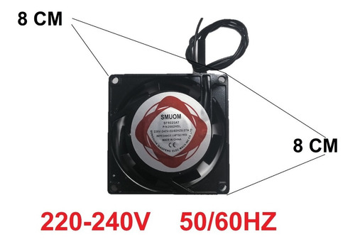 Ventilador Enfriador Para Incubadora 220-240vca 8x8x2.5 Cm