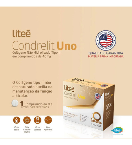 Condrelit Uno Colágeno Tipo 2 30 Comp (kit 2 Uni) - Liteé