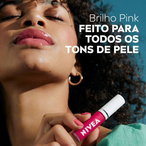 NIVEA Lip Oil Gloss Labial Brilho Nutritivo Pink Rock 5,5ml - Hidratação prolongada e sensação não oleosa