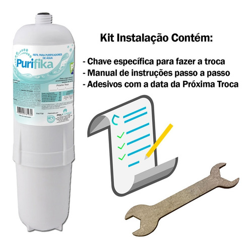 Kit 4 Filtro Refil Compatível Soft Everest Purificador - Kit