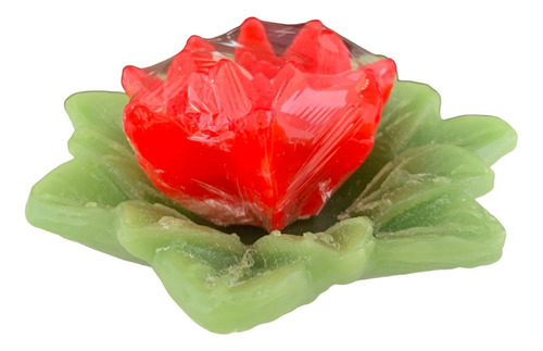 Vela Decorativa Flor De Lotus Cor Vermelho Fragrância Sem aroma