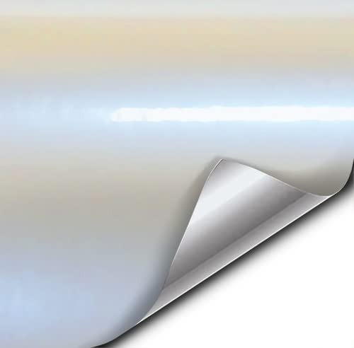 Lámina De Vinilo Vvivid Space Pearl, Color Blanco Metalizado