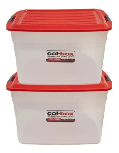 Caja Plastica Organizadora Apilable 42lts X2u Colombraro 