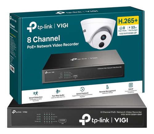 Nvr Tp Link Vigi 8 Canal Poe+ Network Video 8mp 4k Nvr1008h
