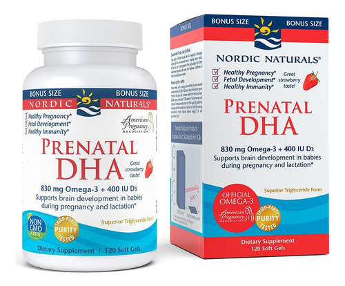 Prenatal Dha Nordic Naturals 830mg Omega 3 400 Ui D3 120 Cap