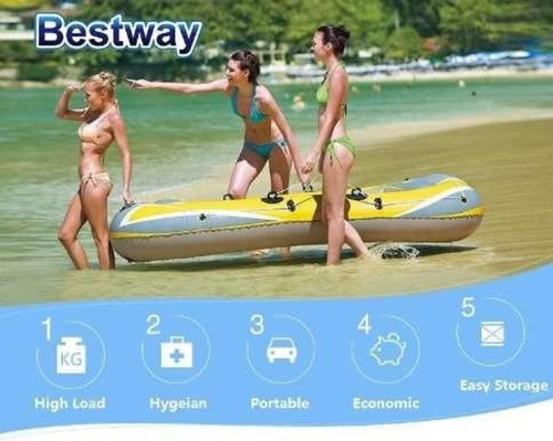 Bote Inflable Bestway Hydro-force Raft P/ 2 Personas 2,3mts