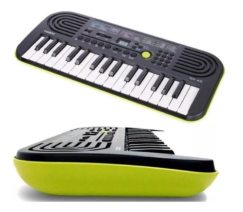 Imagen 8 de 8 de Teclado musical Casio Mini SA-46 32 teclas negro/verde